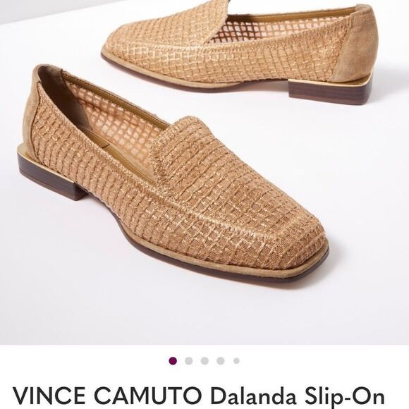 Vince Camuto Woven Tan Slip-On Loafers main image 2